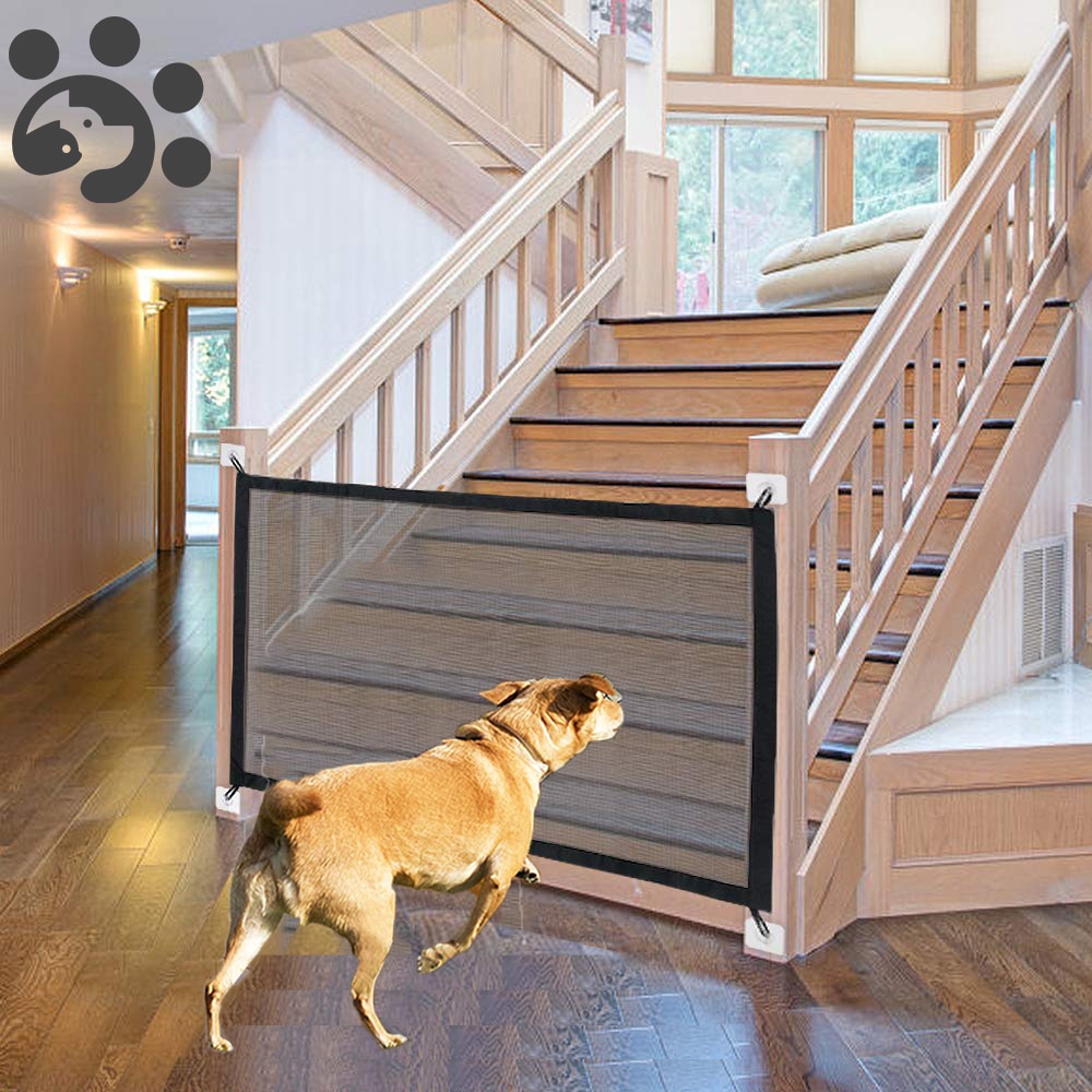 Home Mesh Dog Cage Fence Folding Dog Gate Playpen for Dogs Pet Cat Baby Cage Fence for Dogs Accessories Gate Crate Dog Kennel - pet barrier gate