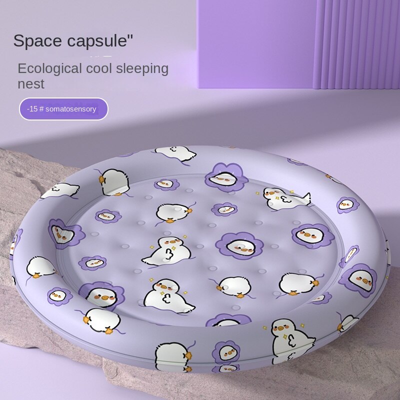 New Summer Pet Ice Mat Round Nest Cold Gel Soft Ice Cat Ice Nest Sleeping Mat Cooling Mat Dog Cat Pet Mat Pet Supplies & Pet - pet cooling bed