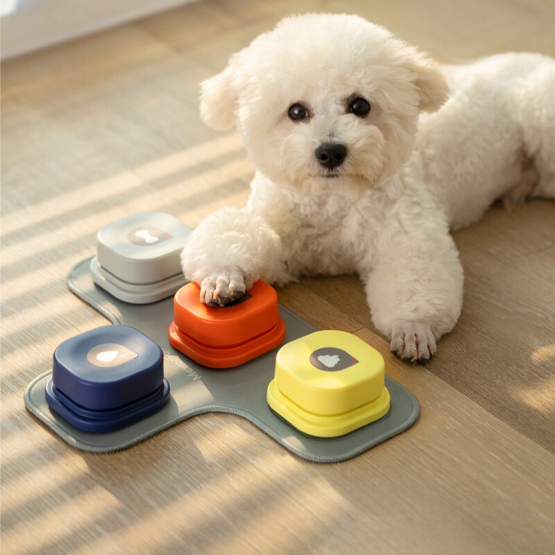 Pet Sound Box Dog Cat Communication Button Toy Training Communication Recording Bell Ring Voice Key Voice Talk Pet Supplies  - dog treat dispensing toy
