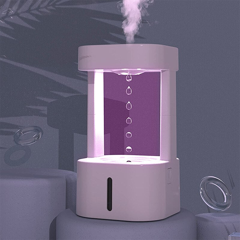 Creative Anti-gravity Water Drop Humidifier Air Conditioning Mist Spray Household Quiet Bedroom Office with 580ML Water Tank