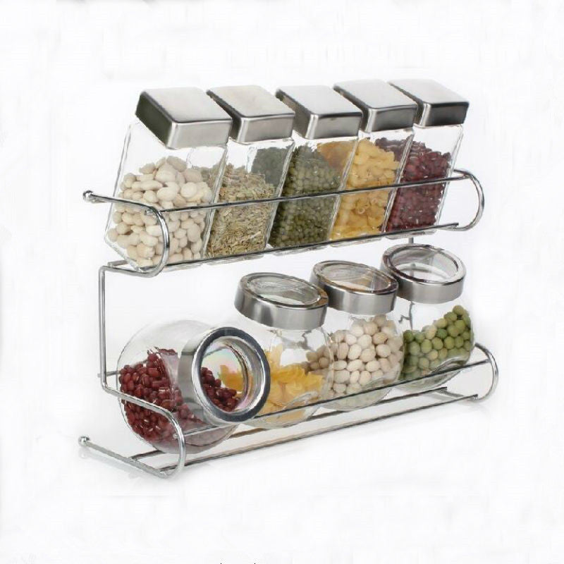 Kitchen Glass Cruet Condiment Spice Jars