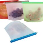 1L Reusable Silicone Food Storage Bag, HomeYoo 30 oz 4 Cups Seal Fridge Storage Bag, Food Grade Versatile Preservation Bag Container for Fruits Vegetables Meat (4 Pack)