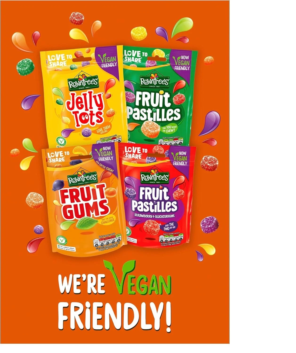 Rowntrees Fruit Gums Sweets Sharing Bags, Vegan Friendly, 10 x 150 g Fast Ship  Rowntrees Fruit Pastilles